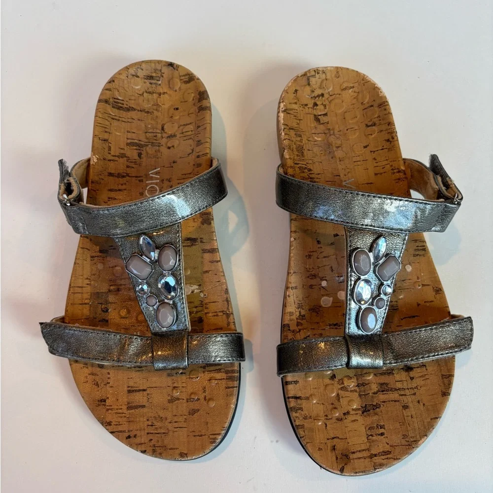 Vionic Viviana Bronze Embellished Sandals Size 8